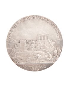 Första plats OS-medalj, Aten 1896 (silver) (se även 2628777) av Jules Clement Chaplain