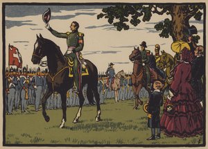 Guillaume Henri Dufour, schweizisk general och ingenjör (färg litho)
