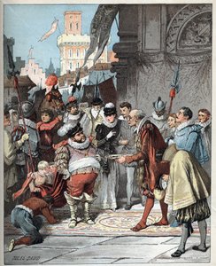 - Illustration av Jules David (1808-1892) från Histoire de Don Quixote (Don Quixote) - 1887 - av Miguel de Cervantes Saavedra (1547-1616) -