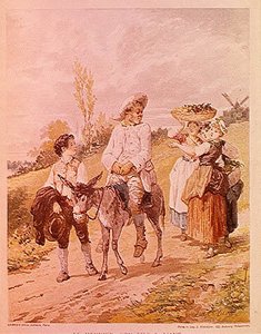 Mjölnaren, hans son och åsnan (litografi, 1900-talet)