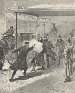 Mordet på greve Mikhail Loris-Melikov. Från Le Monde Illustré, 1880. av Jules Descartes Férat