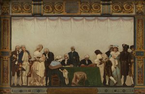 Skiss för stadshuset i 20:e arrondissementet: Naissance, patrie, devoir, droits
