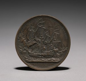 Medalj: John Paul Jones omvänd. av Jules Dupré