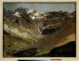 Cirkusen i Gavarnie i Pyrenéerna Målning av Jules Dupre