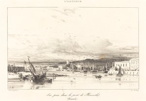 Utsikt i Plymouth Port av Jules Dupré
