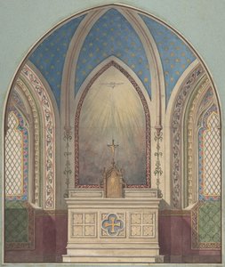 Design för Altar, Saint Clotilde, andra hälften av 1800-talet. Skapare: Jules-Edmond-Charles Lachaise, Eugène-Pierre Gourdet. av Jules Edmond Charles Lachaise and Eugène Pierre Gourdet
