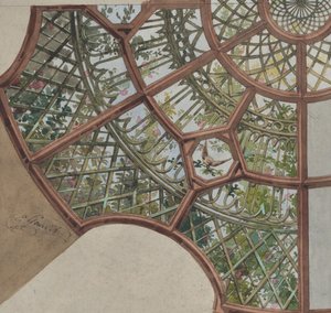 Design för tak med gallerverk och blommande rankor, andra hälften av 1800-talet. Skapare: Jules-Edmond-Charles Lachaise, Eugène-Pierre Gourdet.