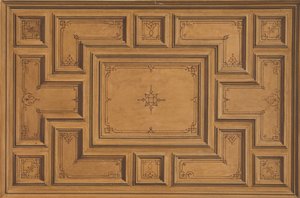 Design för ett dekorerat tak, 1840-97. Skapare: Jules-Edmond-Charles Lachaise, Eugène-Pierre Gourdet. av Jules Edmond Charles Lachaise and Eugène Pierre Gourdet