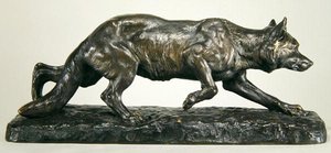 Hukande varg (brons) av Jules Edmond Masson