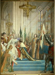 Kung Karl VII (1403-1461) mottog kronan i katedralen i Reims den 17/07/1429 i närvaro av Jeanne d