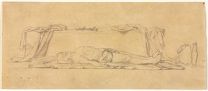 Skiss av den döde Kristus som ligger vid graven, 1800-talet. av Jules Eugene Lenepveu