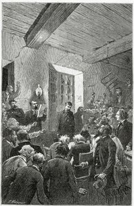 Spionen Hubert - illustration från Things seen, 1800-talet (bw-gravyr)