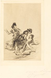 Spansk scen av Jules Ferdinand Jacquemart after Francisco de Goya