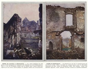 Chateau gård i Montceaux, ruinerna av Montceaux