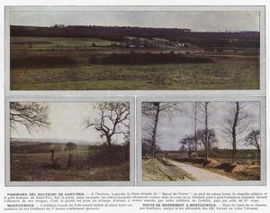 Panorama över höjderna i Saint-Prix, Montgivroux, Route de Mondement a Montgivroux av Jules Gervais Courtellemont