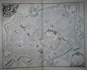Plan över de gamla och nya stadsmurarna i Dijon av Jules Hardouin Mansart