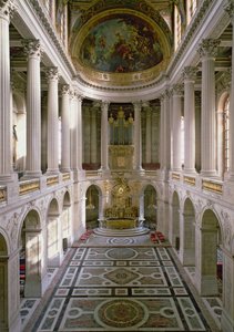 Chapelle Royale (kungliga kapellet) med blick österut, färdigställt av Robert de Cotte (1656-1735) började 1699 efter planer utarbetade 1689, tillägnad 1710