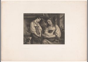 Mamma med skadat barn skott Le petit blessé (titel på objekt) Schweiziska artister (serietitel) Les artistes Suisses (serietitel på objekt) av Jules Hébert