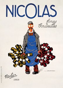 Nicolas, Nectar, ca 1930 (färg litho) av Jules Isnard Dransy