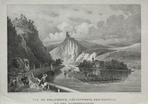 Utsikt över Rolandseck, Nonnenwerth, Drachenfels och Siebenbirge. av Jules Jean Baptiste de Joly