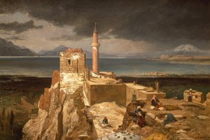 Sjön och fästningen i Van, Armenien (olja på duk)