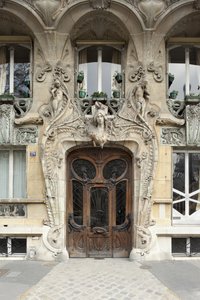 Entrédörr till 29 avenue Rapp i 7:e arrondissementet i Paris, art nouveau arkitektur av Jules Lavirotte