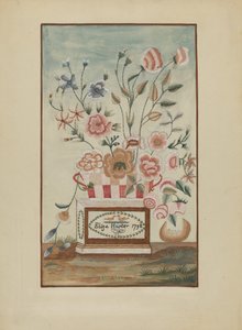 Broderad bild, ca. 1937.