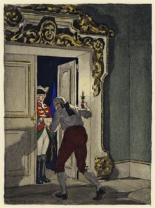 Illustration till Casanovas memoarer (färglitografi) av Jules Marie Auguste Leroux