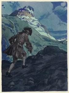 Illustration till Casanovas memoarer (färglitografi) av Jules Marie Auguste Leroux