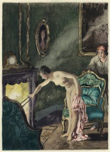 Illustration till Casanovas memoarer (färglitografi) av Jules Marie Auguste Leroux