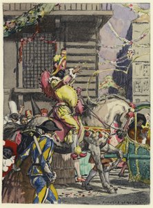 Illustration till Casanovas memoarer (färglitografi) av Jules Marie Auguste Leroux