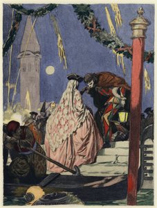 Illustration till Casanovas memoarer (färglitografi) av Jules Marie Auguste Leroux