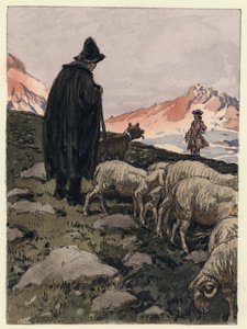 Illustration till Casanovas memoarer (färglitografi) av Jules Marie Auguste Leroux