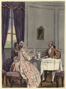 Illustration till Casanovas memoarer (färglitografi) av Jules Marie Auguste Leroux