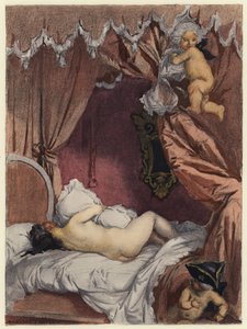 Illustration till Casanovas memoarer (färglitografi) av Jules Marie Auguste Leroux