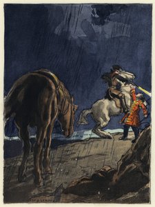 Illustration till Casanovas memoarer (färglitografi) av Jules Marie Auguste Leroux
