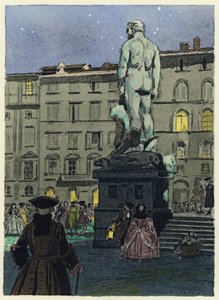 Illustration till Casanovas memoarer (färglitografi) av Jules Marie Auguste Leroux