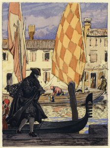 Illustration till Casanovas memoarer (färglitografi) av Jules Marie Auguste Leroux