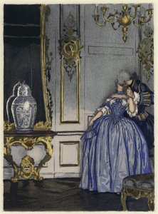 Illustration till Casanovas memoarer (färglitografi) av Jules Marie Auguste Leroux