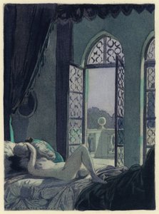 Illustration till Casanovas memoarer (färglitografi) av Jules Marie Auguste Leroux
