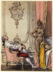 Illustration till Casanovas memoarer (färglitografi) av Jules Marie Auguste Leroux