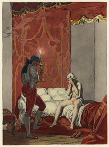 Illustration till Casanovas memoarer (färglitografi) av Jules Marie Auguste Leroux