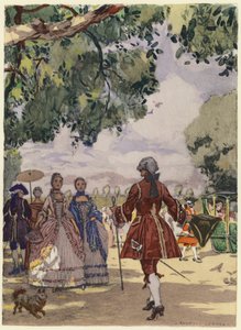 Illustration till Casanovas memoarer (färglitografi) av Jules Marie Auguste Leroux