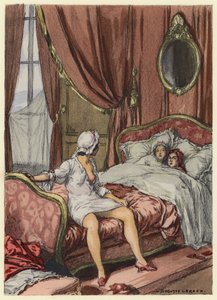 Illustration till Casanovas memoarer (färglitografi) av Jules Marie Auguste Leroux