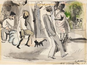 Figures in a Park, Charleston, South Carolina, 1916 (wc på papper) av Jules Pascin