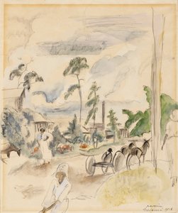 Landscape with Figures, Miami, 1916 (wc på papper) av Jules Pascin