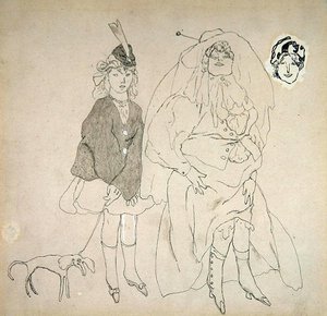 Personnages, ca 1906 (penna och bläck och tvätt på papper) av Jules Pascin
