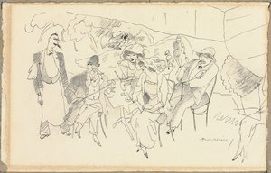 Scen av figurer av Jules Pascin