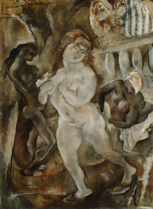 Susanna och de äldre; Susannah och de äldre, ca 1921 av Jules Pascin