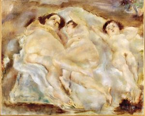 Tre nakenstudier av Jules Pascin